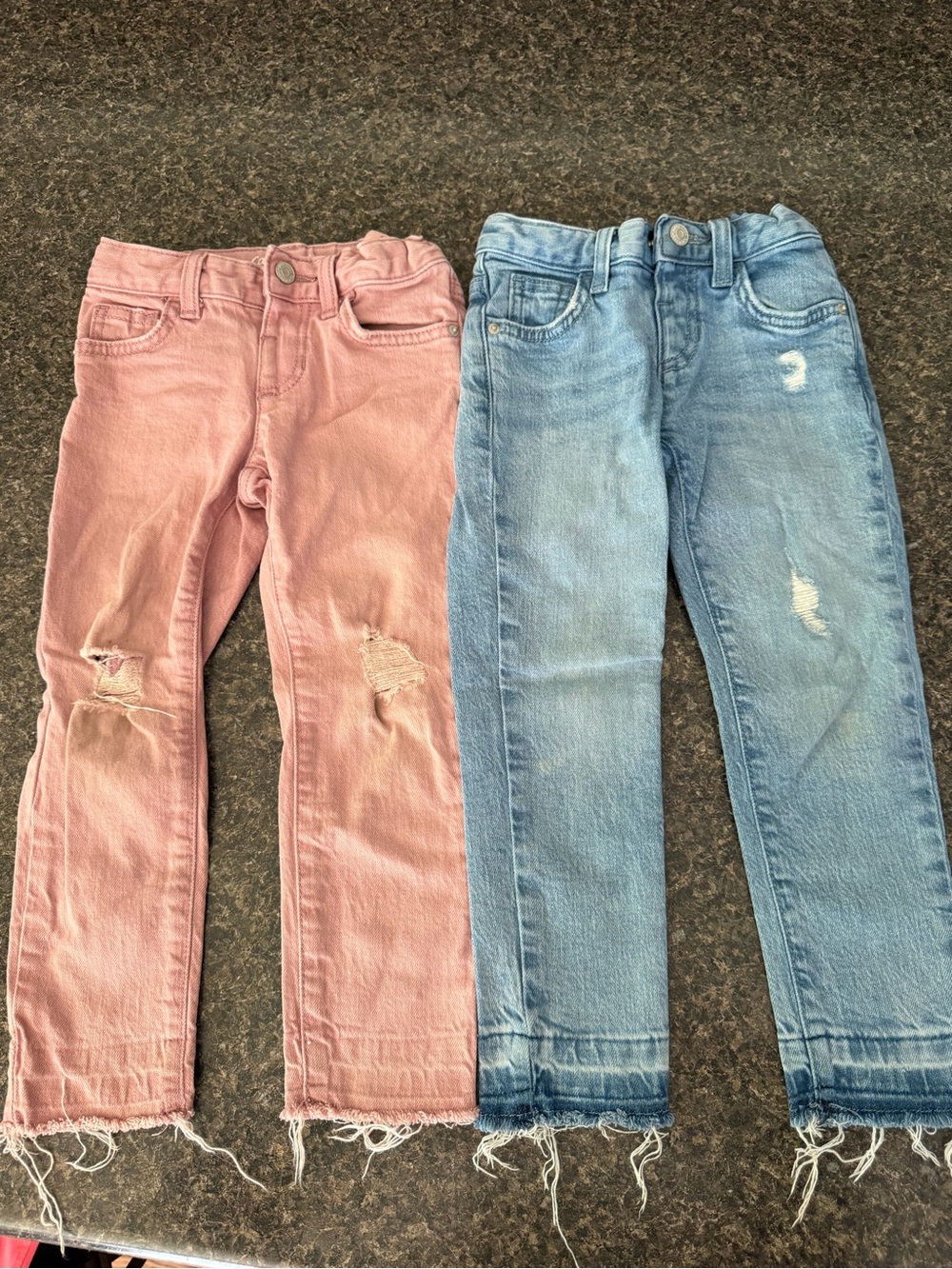 Cat & Jack Pink and Light Blue Distressed Straight-Leg Jeans for Kids